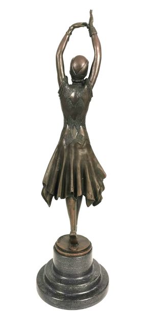 null Demetre Haralamb CHIPARUS (1886-1947), d'après. 
Danseuse. 
Sculpture en bronze...