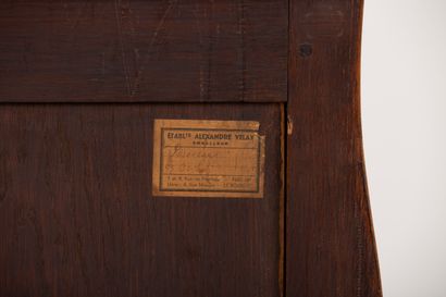 null Lady's secretary in marquetry and wood veneer decorated with flowers and rhombuses,...