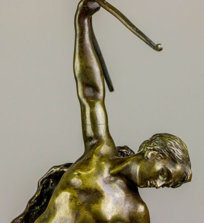 null Emile LAPORTE (1858-1907).
The dove and the ant.
Bronze sculpture, signed on...