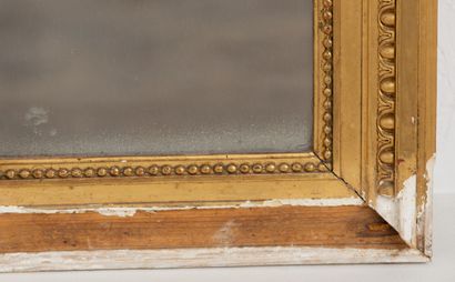 null Wood and gilded stucco mirror.
Louis XVI style, Napoleon III period.
H_146 cm...