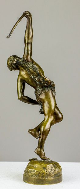 null Emile LAPORTE (1858-1907).
The dove and the ant.
Bronze sculpture, signed on...