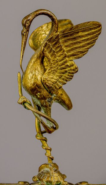 null Auguste Maximilien DELAFONTAINE (1813-1892), d'après.
Chandelier en bronze doré,...