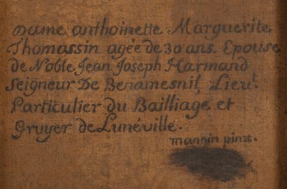 null MANGIN, peintre actif en Lorraine au XVIIIème siècle.
Portrait de Dame Anthoinette...