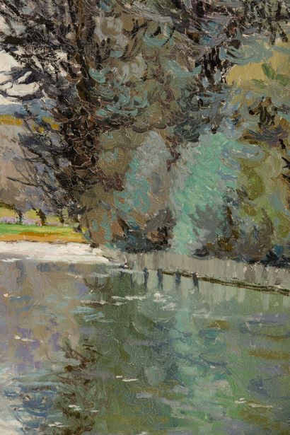 null Alexandre ALTMANN (1878-1932).
The canal.
Oil on canvas, signed lower left.
H_58...