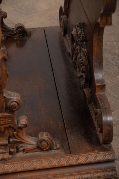 null Cabinet furniture with two bodies in richly carved walnut.
It opens with two...