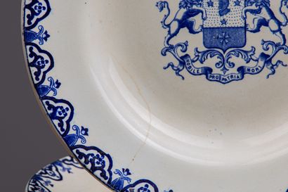 null CHOISY-LE-ROI.
Suite of twelve earthenware soup plates, with the arms of Baron...