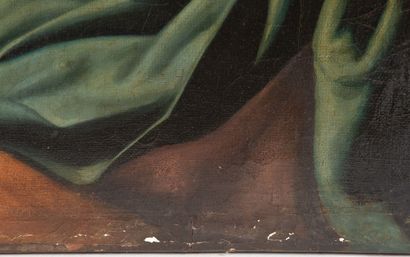 null Simon VOUET (1590-1649), suiveur de.
Vierge à l'enfant. 
Huile sur toile. 
H_103...
