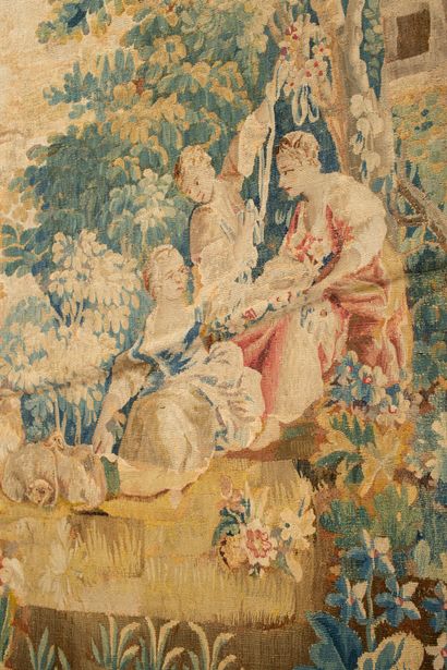 null AUBUSSON.
Tapisserie en laine figurant une scène champêtre.
XVIIIème siècle.
H_266...