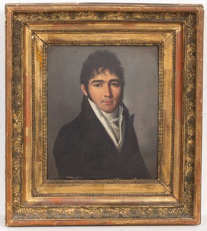 null Henri Nicolas VAN GORP (1756-1819).
Portrait d'homme.
Huile sur panneau, signée...