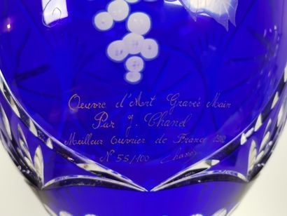 null Cristallerie de BERTRICHAMPS à BACCARAT, Jacques CHANEL.
Important vase ovoïde...