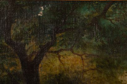 null French school of the beginning of the XIXth century.
Landscape in the pasture.
Oil...