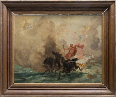 null Evariste Vital LUMINAIS (1822-1896).
The triumph of Neptune.
Oil on canvas,...