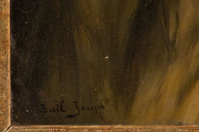 null Joseph BAIL (1862-1921).
Marmitons étudiant une carte marine.
Huile sur toile,...