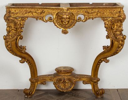 Beautiful console in molded wood, carved...