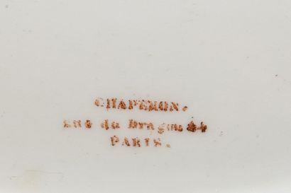 null PARIS, manufactures of DARTE and CHAPERON.
Part of a porcelain service of Marshal...