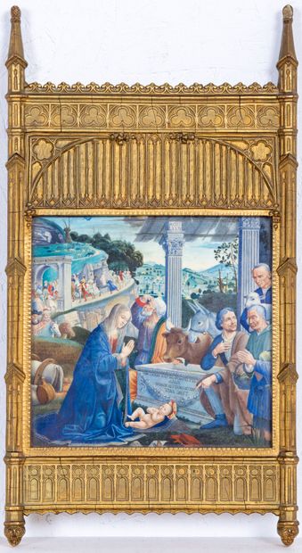 null Domenico GHIRLANDAIO, follower of.
The adoration of the shepherds.
In a very...