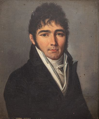 null Henri Nicolas VAN GORP (1756-1819).
Portrait d'homme.
Huile sur panneau, signée...