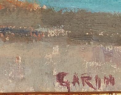 null Paul GARIN (artiste niçois, 1898-1963).
La Corniche à Beaulieu.
Huile sur toile,...