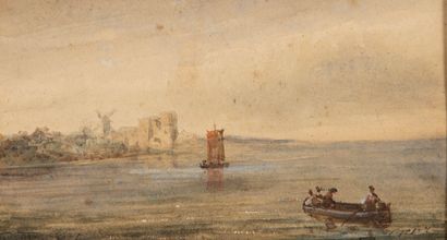 Eugène CICÉRI (1813-1890).
Barque et bateau...