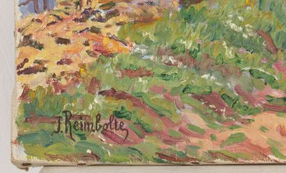 null Jeanne REIMBOLTE (1872-1943).
Le village.
Huile sur toile, signée en bas à gauche.
H_33...