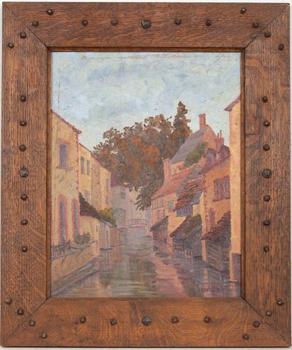 null Jeanne REIMBOLTE (1872-1943).
Montargis, le canal.
huile sur toile, signée en...