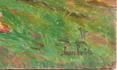 null Jeanne REIMBOLTE (1872-1943).
Montigny-sur-Loing, l'église.
Huile sur toile,...