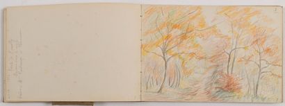 null Jeanne REIMBOLTE (1872-1943).
Carnet de croquis comprenant 27 dessins au crayon,...