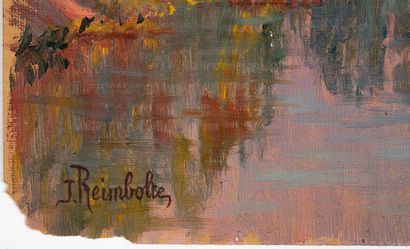 null Jeanne REIMBOLTE (1872-1943).
Ensemble de trois huiles sur carton, l'une signée...