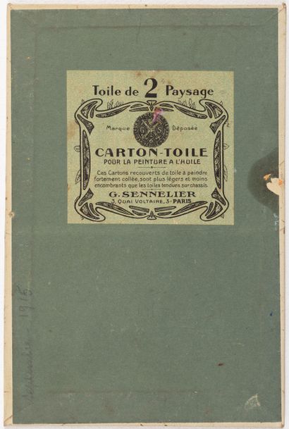 null Jeanne REIMBOLTE (1872-1943).
Ensemble de quatre huiles sur carton, non signées,...
