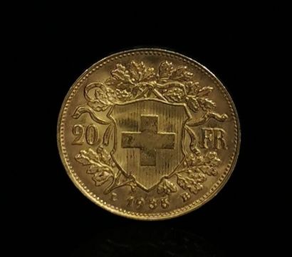 null Pièce de 20 francs Suisse or.
6.45 grammes