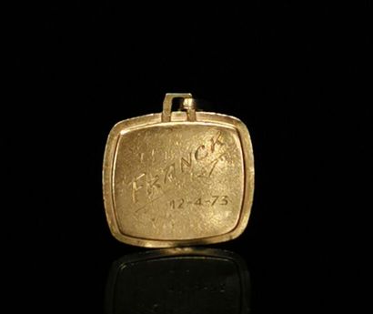 null Médaille religieuse en or jaune, le verso gravé Franck.
2.09 grammes, 18K, ...