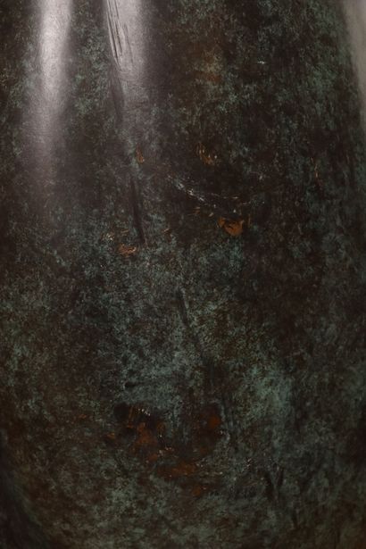 null Simon GUDGEON (born 1958). 
Reflection. 
Shaded patina bronze sculpture, signed...