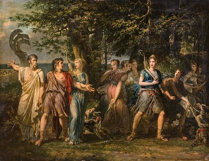 null Charles MEYNIER (Paris, 1763-1832).
Telemachus, urged on by Mentor, leaves Calypso's...