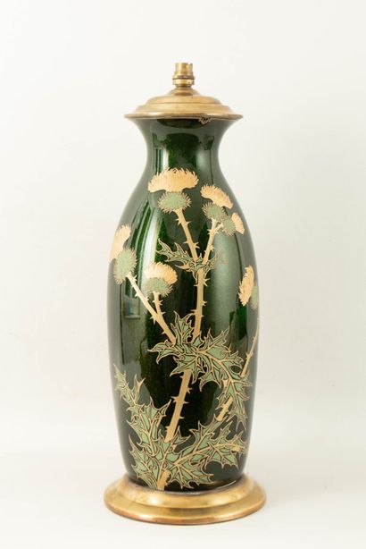  LEGRAS ET Compagnie (attribué à).
Important vase balustre Art-Nouveau en verre soufflé... Gazette Drouot