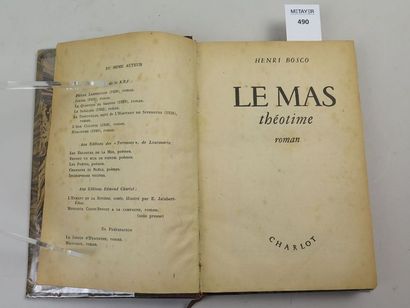 BOSCO Henri Le mas théotime, édition Charlot, 1945
Edition originale sur papier ordinaire,...