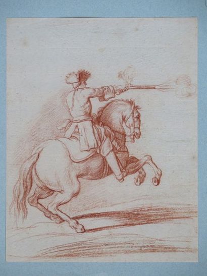 null Ecole française du XVIIIème siècle

Soldats tirant à cheval

Deux dessins à...