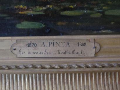 Amable PINTA (1820-1888) Les bords du Serein à Montberthault, Côte d'Or
Huile sur...