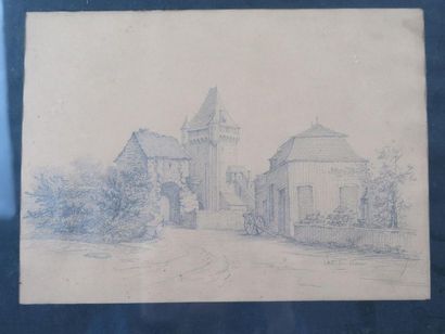 ECOLE FRANCAISE DU XIXème siècle Nevers, la Porte du Croux
Dessin au crayon, titré
19,1...