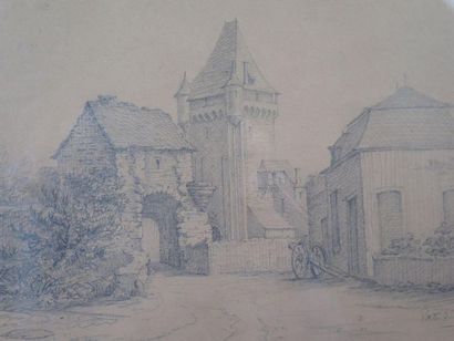 ECOLE FRANCAISE DU XIXème siècle Nevers, la Porte du Croux
Dessin au crayon, titré
19,1...