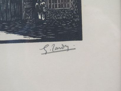 Georges TARDY (1885-1980) Cour à Nevers
Gravure sur bois, signée au crayon
16,6 x...