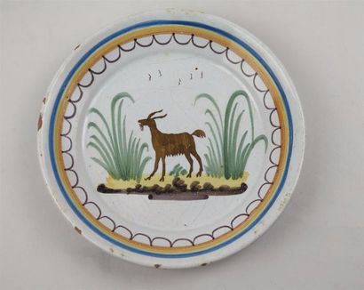 null NEVERS.

Ensemble de cinq assiettes en faience du XIXème siècle, à décor d'animaux,...