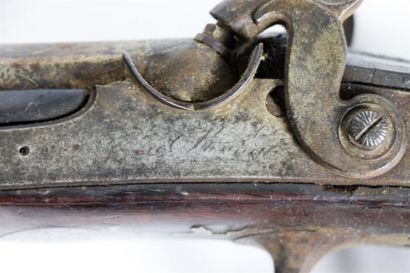 null Fusil de chasse à silex modifié pistons, 1er Empire 1830, avec baïonnette. 

Signé...