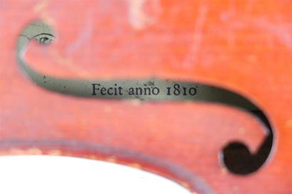 null Violon portant étiquette.

"Nicolas Bertholini, luthier de l'empereur et de...