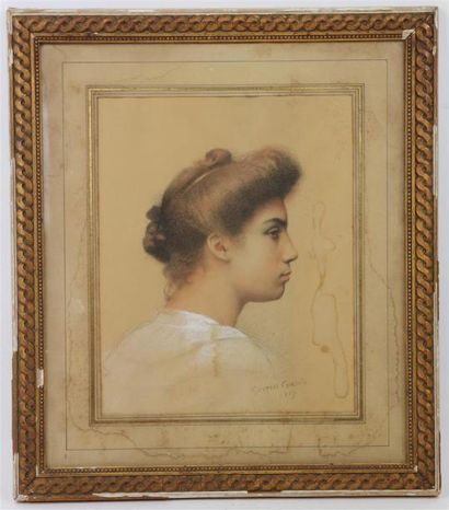 null Gustave COURTOIS (1853-1923).

Portrait de Mademoiselle B.

Dessin au crayon...