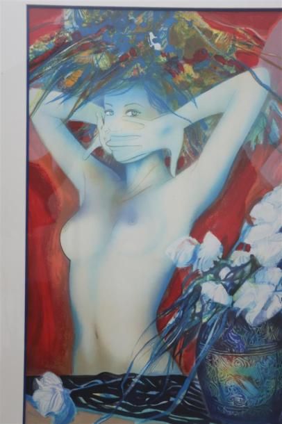 null Jean Baptiste VALADIE (né en 1933).

La femme nue devant un bouquet.

Lithographie...