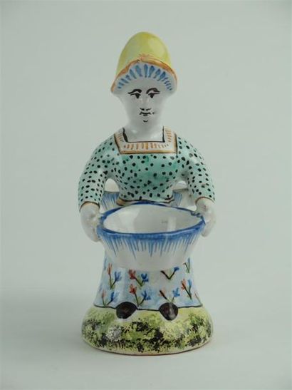 null NEVERS, Armand Hiver.

Saleron double en faience polychrome figurant deux personnages...