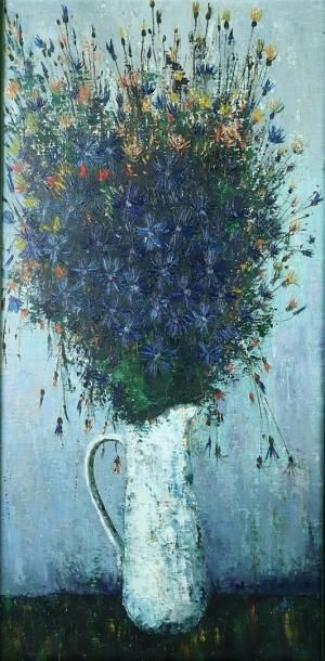 null Emile COURTIN (1923-1997).

Bouquet de fleurs dans un broc.

Huile sur toile,...
