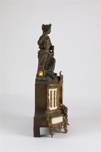 null Pendule à l'industrie en bronze et marbre.

Fin du XIXème siècle.

H_47.5 cm...