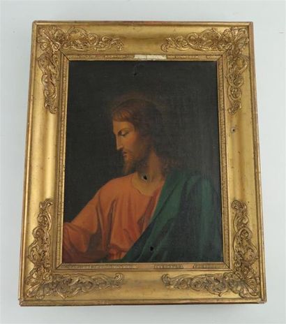null Ecole française du XIXème siècle.

Le Christ.

Huile sur toile.

H_32,5 cm L_24...
