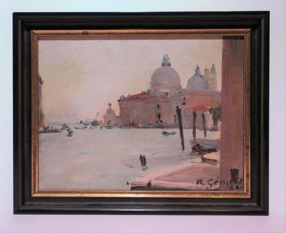 null Roger GENICOT (1890-1981).

Venise, la Salute.

Huile sur papier marouflé sur...